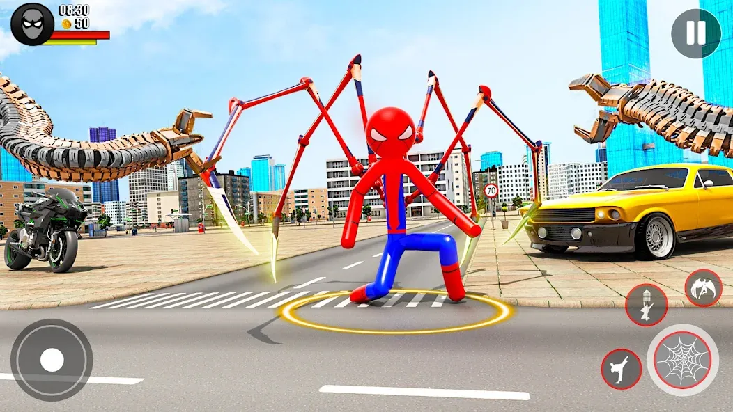 Скачать Spider Game-Stickman Rope Hero взлом на бесконечные деньги + мод меню screen 2