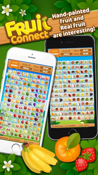 Скачать Fruit Connect (Фрукт Коннект) взлом на бесконечные деньги + мод меню screen 1