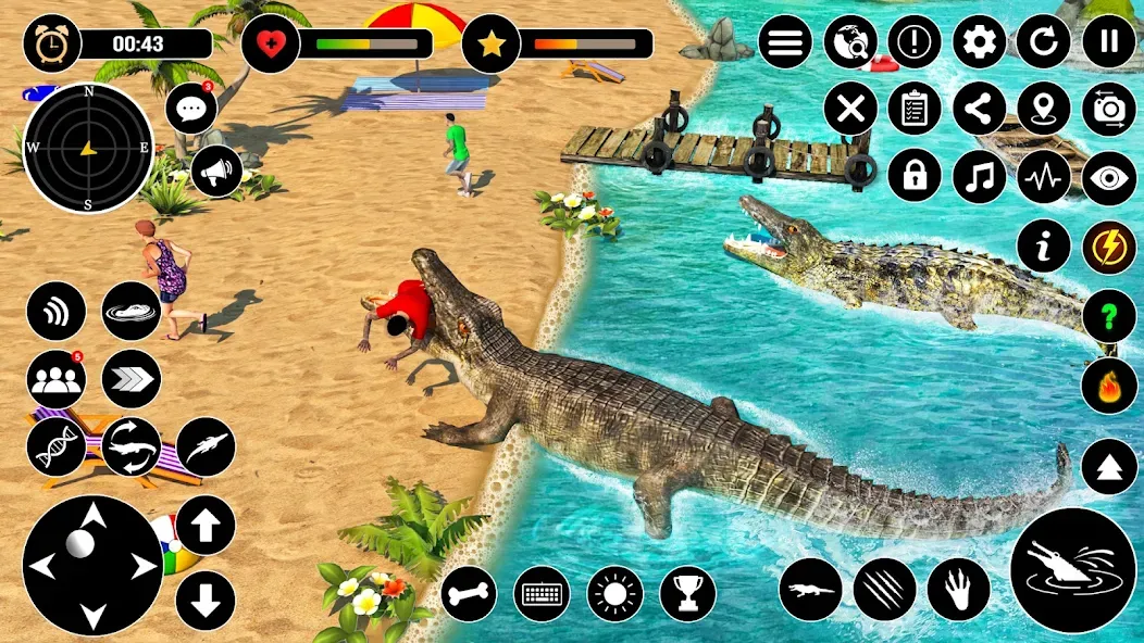 Скачать Animal Crocodile Attack Sim (Энимал Крокодайл Аттак Сим) взлом на бесконечные деньги + мод меню screen 3