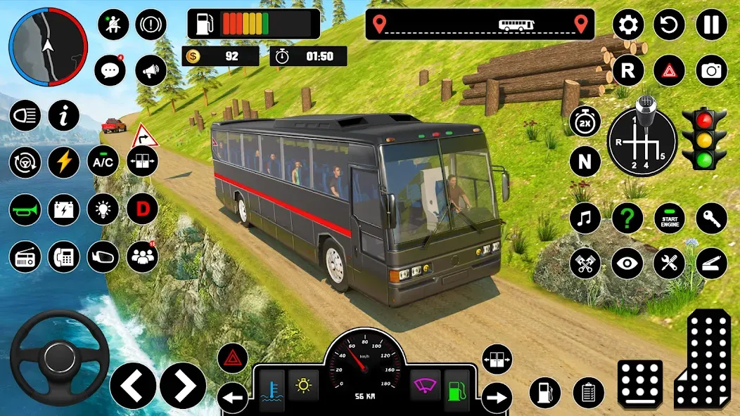 Скачать Offroad Bus Simulator Bus Game взлом на бесконечные деньги + мод меню screen 2