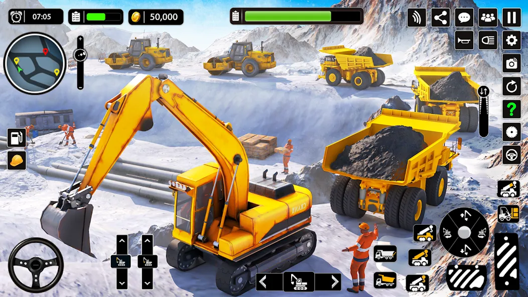 Скачать Snow Offroad Construction Game взлом на бесконечные деньги + мод меню screen 2