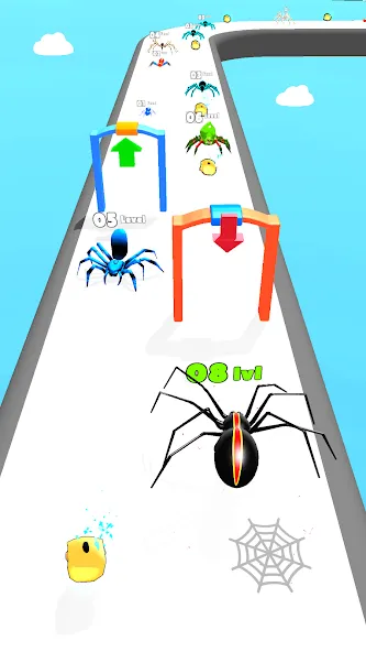 Скачать Insect Run — Spider Evolution (Инсект Эволюшн Ран) взлом на бесконечные деньги + мод меню screen 1