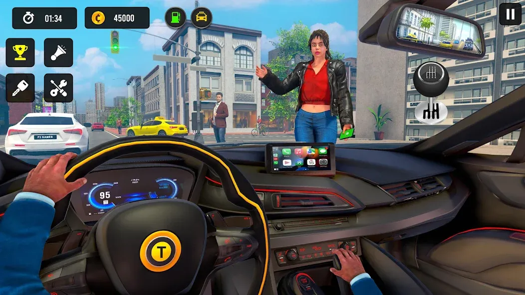 Скачать Taxi Simulator 3d Taxi Driver взлом на бесконечные деньги + мод меню screen 1