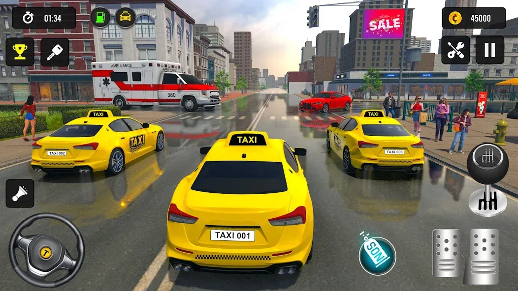 Скачать Taxi Simulator 3d Taxi Driver взлом на бесконечные деньги + мод меню screen 4