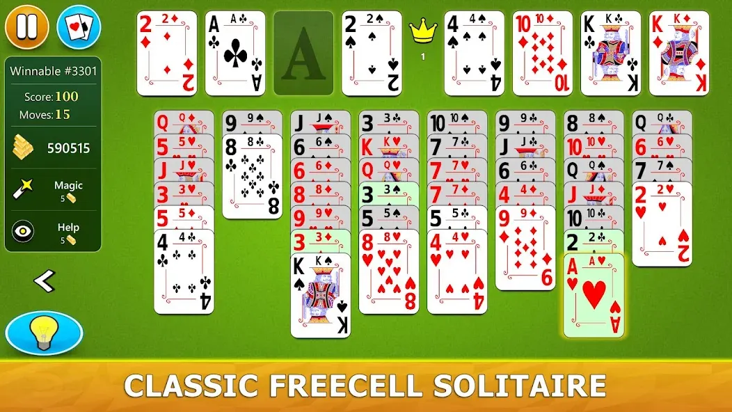 Скачать FreeCell Solitaire — Card Game взлом на бесконечные деньги + мод меню screen 1