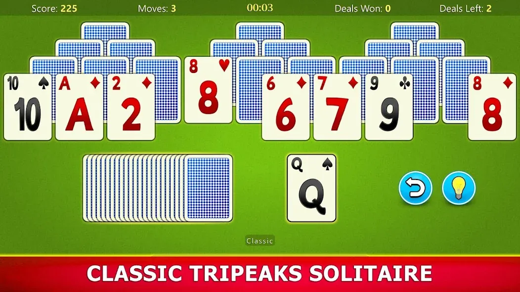 Скачать TriPeaks Solitaire Mobile взлом на бесконечные деньги + мод меню screen 1