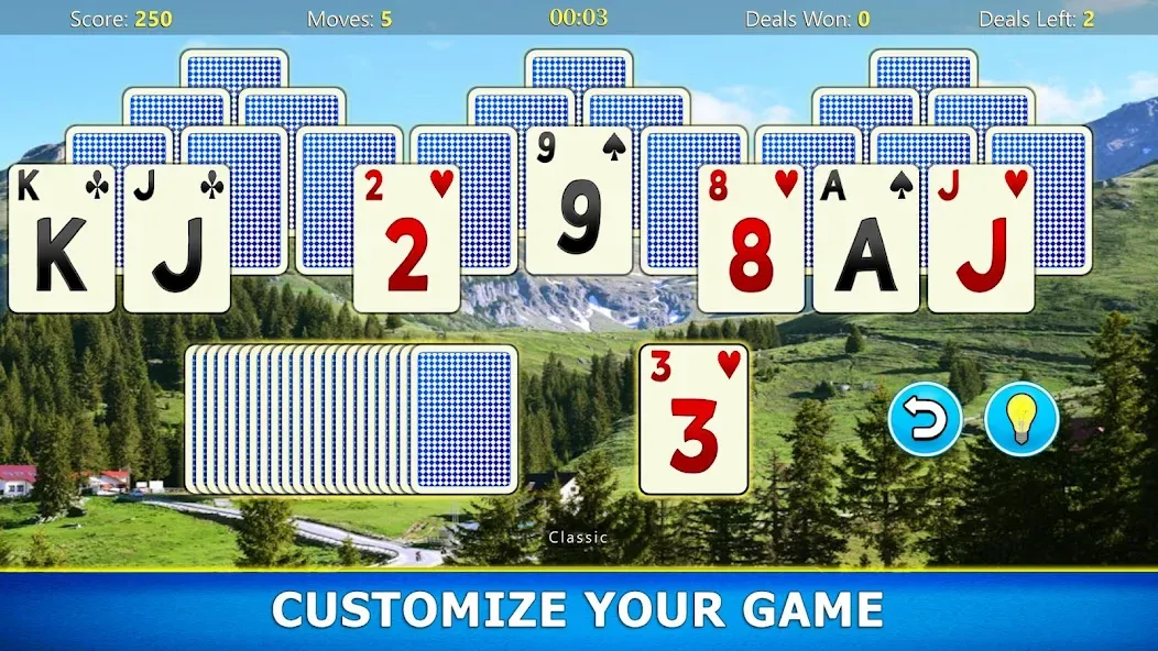 Скачать TriPeaks Solitaire Mobile взлом на бесконечные деньги + мод меню screen 3