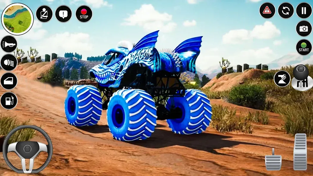 Скачать Extreme Monster Truck Game 3D взлом на бесконечные деньги + мод меню screen 1