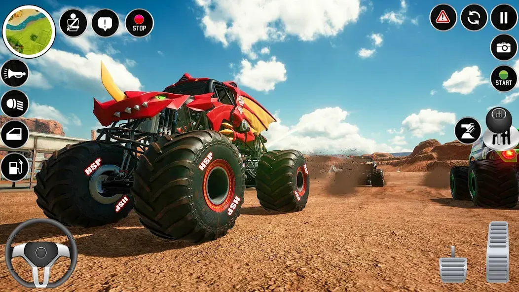 Скачать Extreme Monster Truck Game 3D взлом на бесконечные деньги + мод меню screen 2