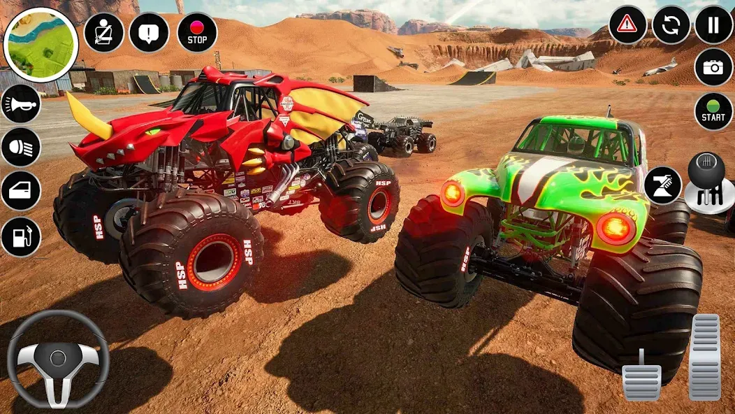 Скачать Extreme Monster Truck Game 3D взлом на бесконечные деньги + мод меню screen 3