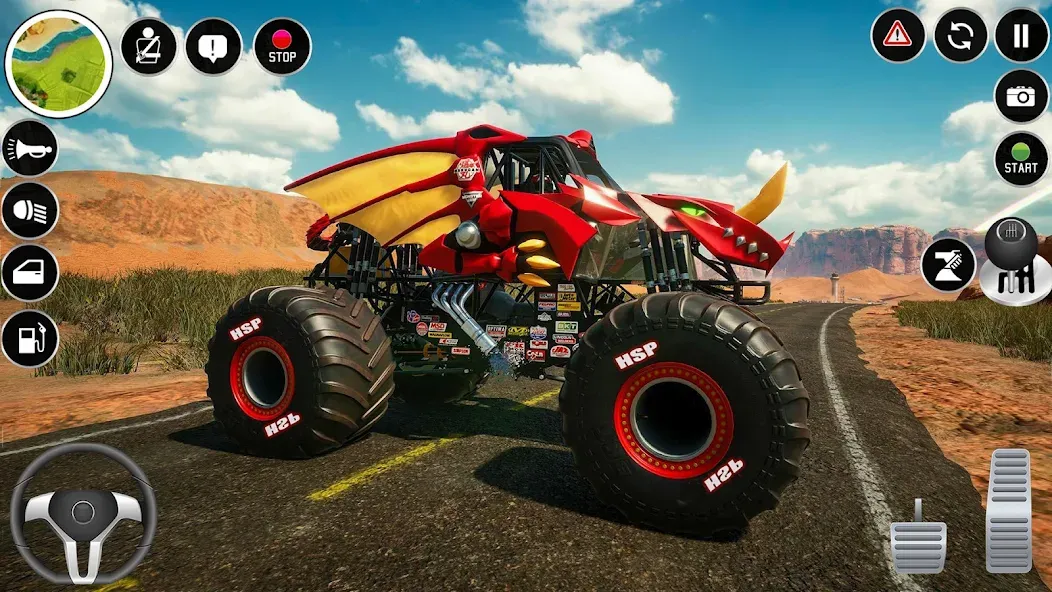 Скачать Extreme Monster Truck Game 3D взлом на бесконечные деньги + мод меню screen 4