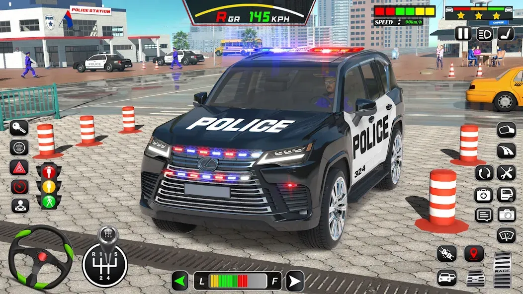 Скачать Police Car Driving School Game (Полицейская школа вождения автомобилей) взлом на бесконечные деньги + мод меню screen 1