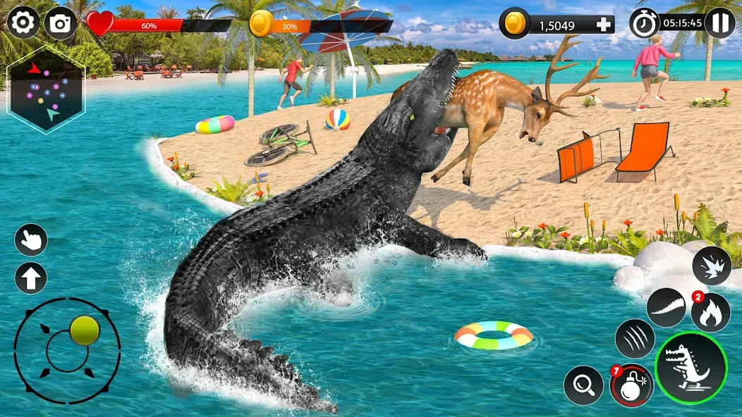 Скачать Hungry Animal Crocodile Games взлом на бесконечные деньги + мод меню screen 2