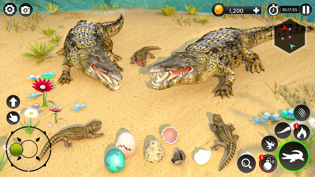 Скачать Hungry Animal Crocodile Games взлом на бесконечные деньги + мод меню screen 3