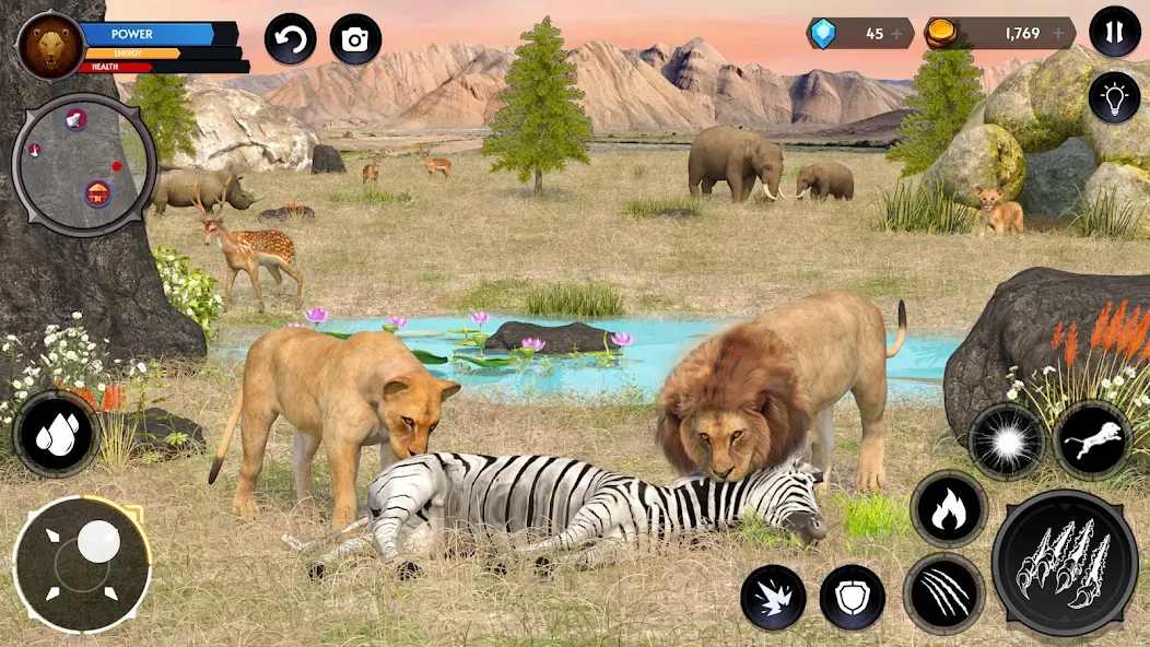 Скачать Lion Simulator Wild Lion Games взлом на бесконечные деньги + мод меню screen 2