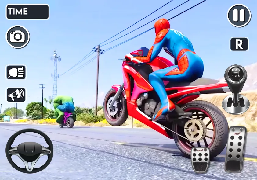 Скачать Spider Bike Stunt 3D Mega Ramp взлом на бесконечные деньги + мод меню screen 1