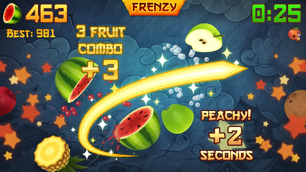 Скачать Fruit Ninja® (Фрут Ниндзя) взлом на бесконечные деньги + мод меню screen 2