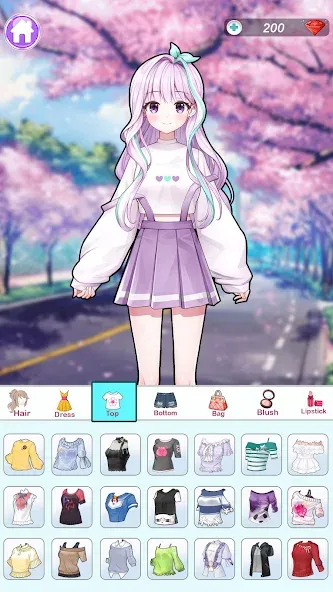 Скачать Anime Dress Up and Makeup Game взлом на бесконечные деньги + мод меню screen 2