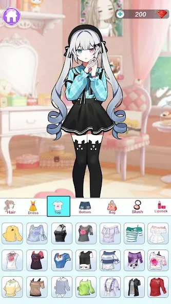 Скачать Anime Dress Up and Makeup Game взлом на бесконечные деньги + мод меню screen 3