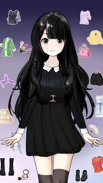 Скачать Anime Dress Up and Makeup Game взлом на бесконечные деньги + мод меню screen 4