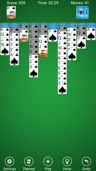 Скачать Spider Solitaire взлом на бесконечные деньги + мод меню screen 1