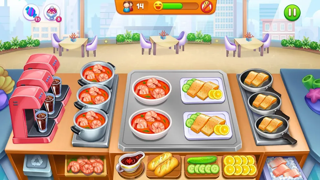 Скачать Cooking Restaurant Food Games взлом на бесконечные деньги + мод меню screen 1