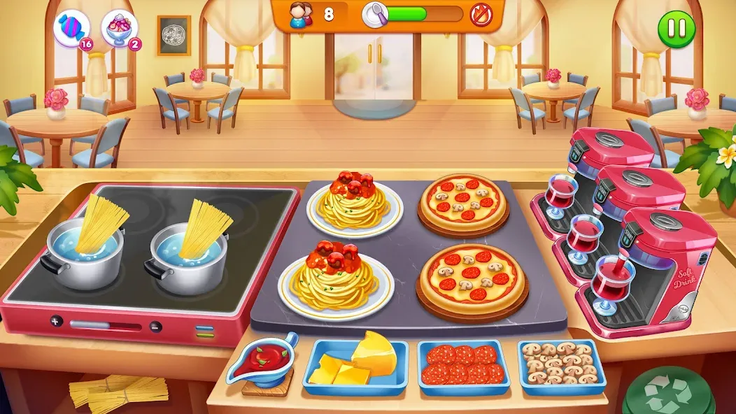 Скачать Cooking Restaurant Food Games взлом на бесконечные деньги + мод меню screen 2