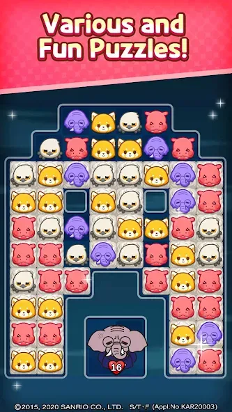 Скачать Aggretsuko : Match 3 Puzzle (Аггретсуко) взлом на бесконечные деньги + мод меню screen 4