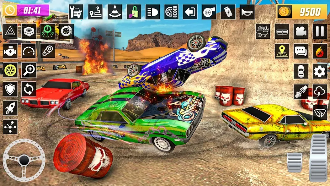 Скачать X Demolition Derby : Car Games взлом на бесконечные деньги + мод меню screen 2