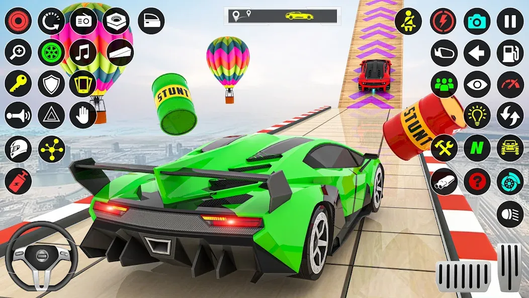 Скачать GT Car Stunt Race: Mega Ramps взлом на бесконечные деньги + мод меню screen 1