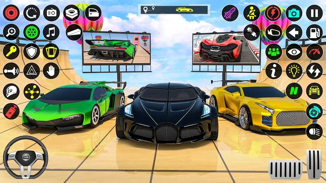 Скачать GT Car Stunt Race: Mega Ramps взлом на бесконечные деньги + мод меню screen 5