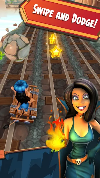 Скачать Hugo Troll Race 2: Rail Rush (Хуго Тролл Гонка 2) взлом на бесконечные деньги + мод меню screen 2