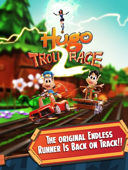 Скачать Hugo Troll Race 2: Rail Rush (Хуго Тролл Гонка 2) взлом на бесконечные деньги + мод меню screen 5