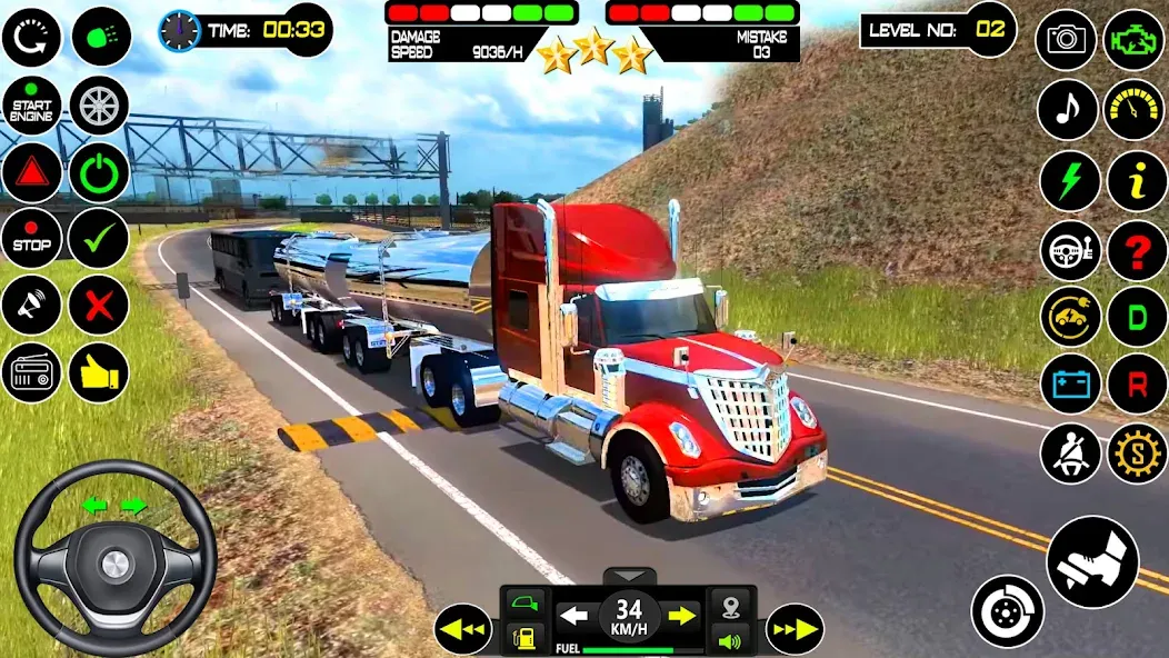 Скачать US Truck Driving Cargo Game 3D (Американский грузовик водителя) взлом на бесконечные деньги + мод меню screen 3