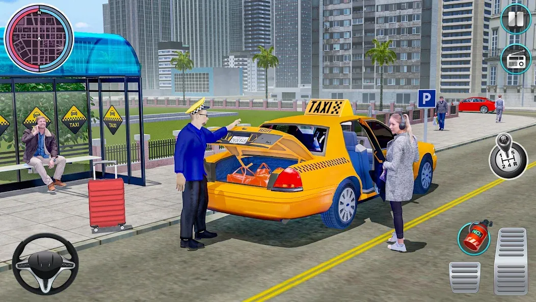 Скачать City Taxi Driving: Taxi Games взлом на бесконечные деньги + мод меню screen 3