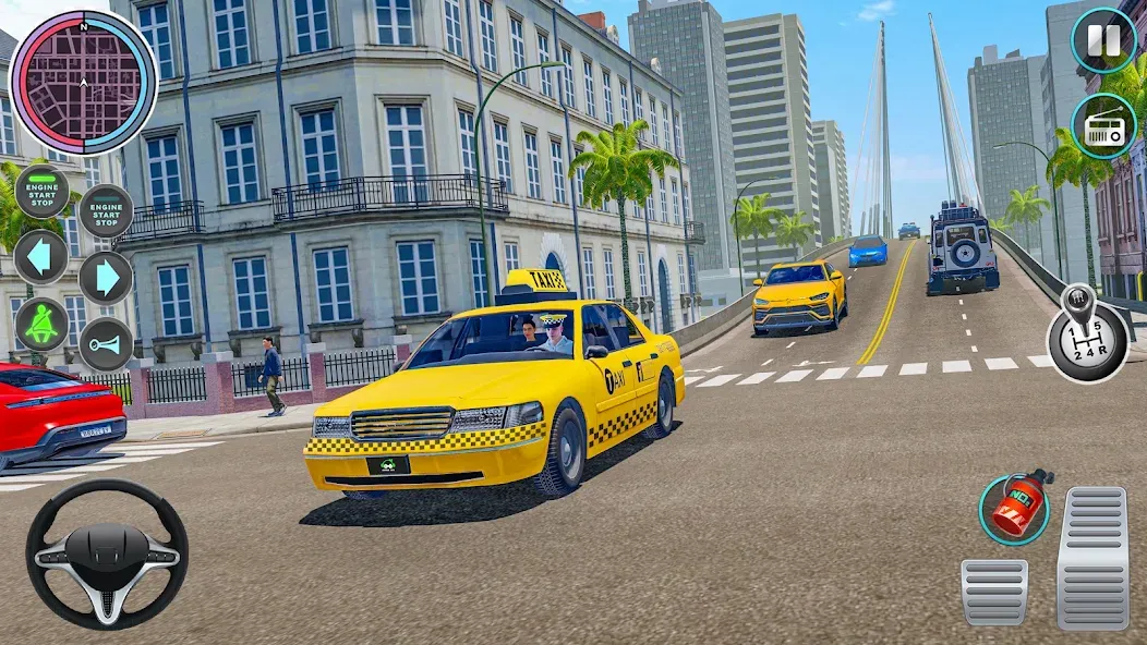 Скачать City Taxi Driving: Taxi Games взлом на бесконечные деньги + мод меню screen 4