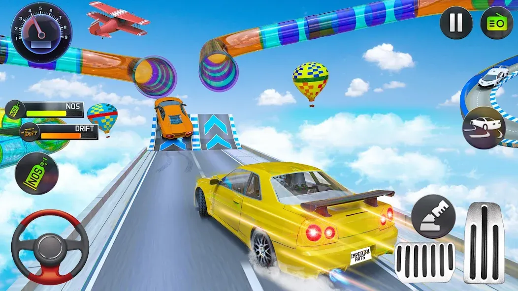 Скачать Mega Ramp Car Stunts Race Game взлом на бесконечные деньги + мод меню screen 2