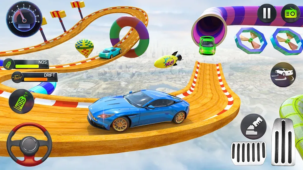 Скачать Mega Ramp Car Stunts Race Game взлом на бесконечные деньги + мод меню screen 3