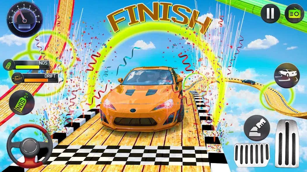 Скачать Mega Ramp Car Stunts Race Game взлом на бесконечные деньги + мод меню screen 4