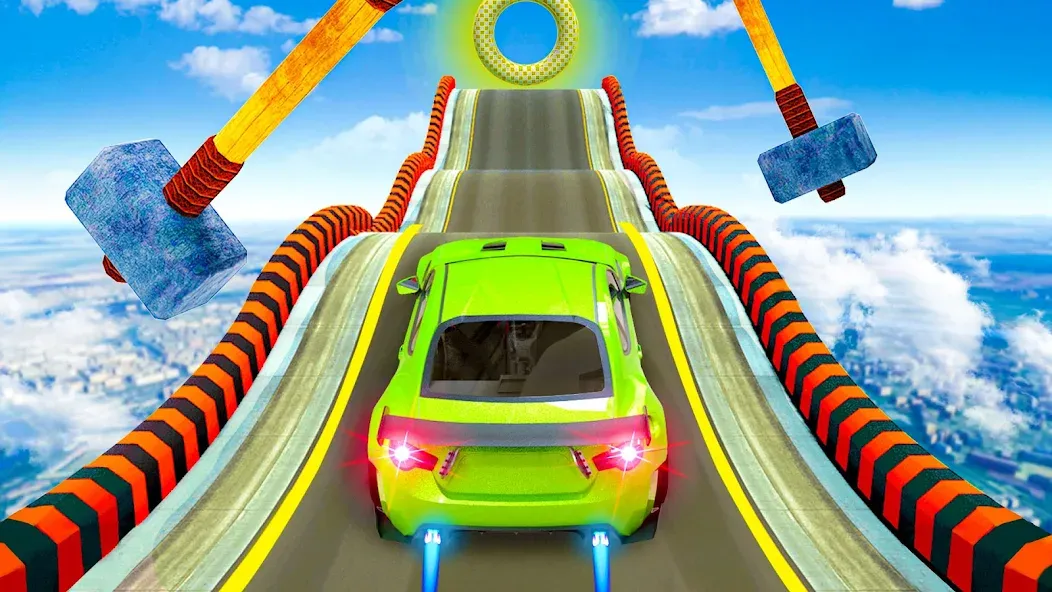 Скачать Mega Ramp Car Stunts Race Game взлом на бесконечные деньги + мод меню screen 5