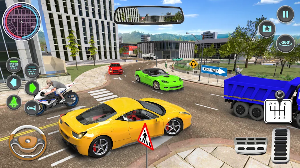 Скачать Modern Car Driving School Game взлом на бесконечные деньги + мод меню screen 4