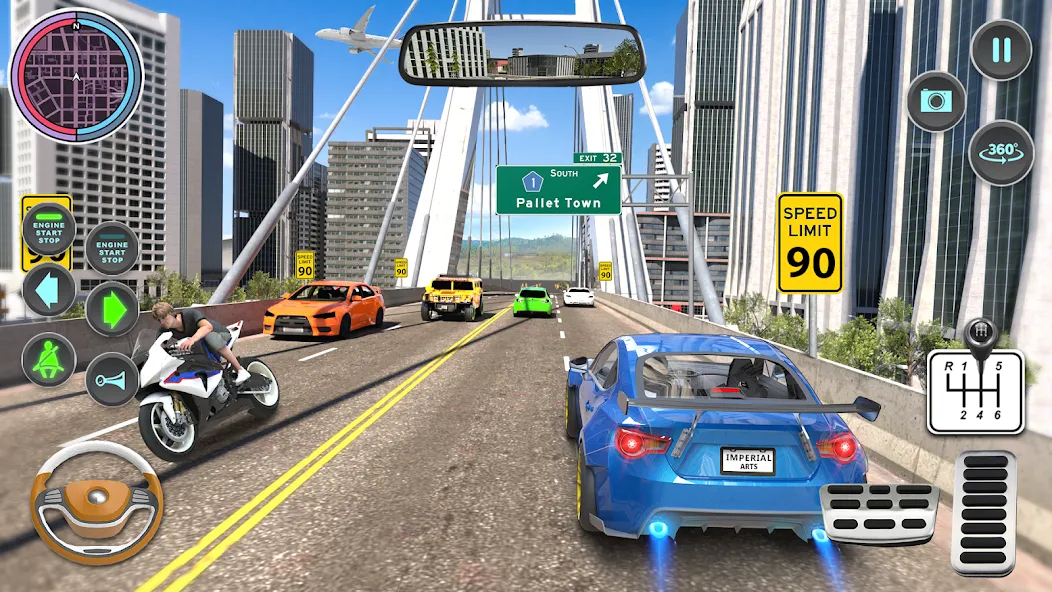 Скачать Modern Car Driving School Game взлом на бесконечные деньги + мод меню screen 5