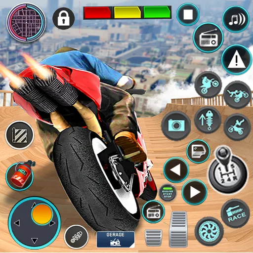 Скачать Mega Ramp Bike Stunts Games 3D взлом на бесконечные деньги + мод меню screen 1