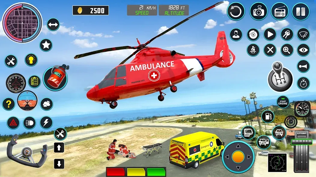 Скачать Heli Ambulance Simulator Game взлом на бесконечные деньги + мод меню screen 2