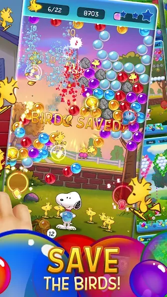 Скачать Bubble Shooter — Snoopy POP! (Бабл шутер) взлом на бесконечные деньги + мод меню screen 2