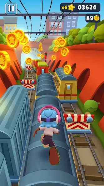 Скачать Subway Surfers (абвей Серферс) взлом на бесконечные деньги + мод меню screen 3