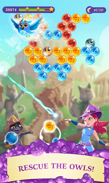 Скачать Bubble Witch 3 Saga (Бабл Витч 3 Сага) взлом на бесконечные деньги + мод меню screen 1