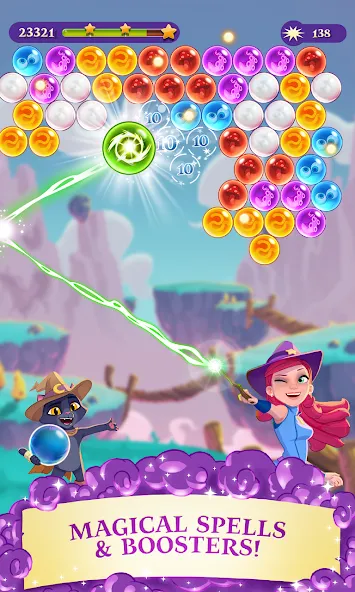 Скачать Bubble Witch 3 Saga (Бабл Витч 3 Сага) взлом на бесконечные деньги + мод меню screen 2