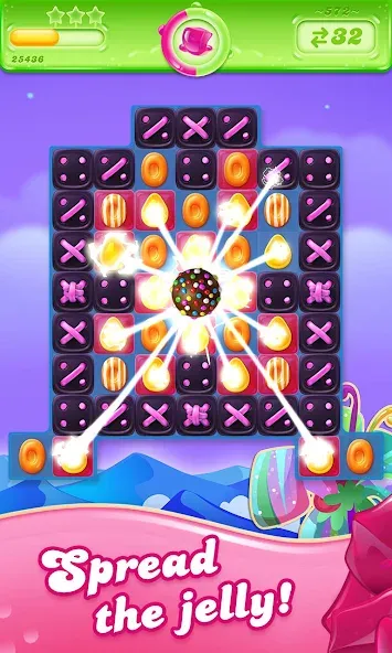 Скачать Candy Crush Jelly Saga (Кенди Краш Джелли Сага) взлом на бесконечные деньги + мод меню screen 1