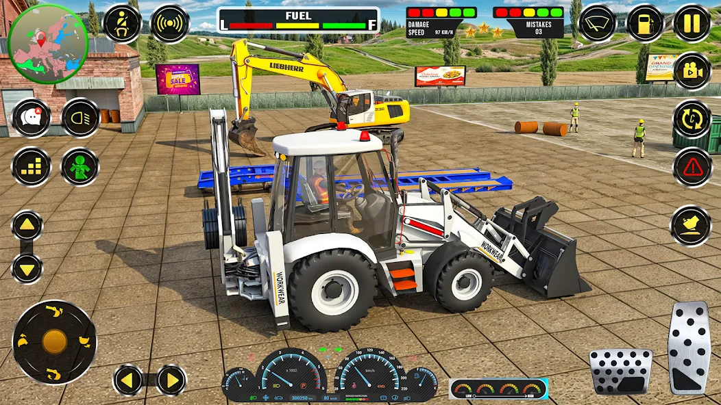 Скачать Real JCB Construction Games 3D взлом на бесконечные деньги + мод меню screen 1